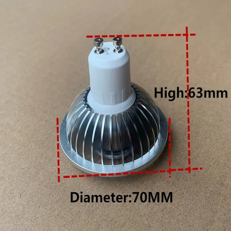 Светодиодный прожектор высокой мощности 7 Вт AR70 BA15D GU10, лампы AC110V 220V DC12V, встраиваемые потолочные светильники, потолочный светильник, внутреннее освещение (art.: 3920ca59bedcb) - 3920ca59bedcb