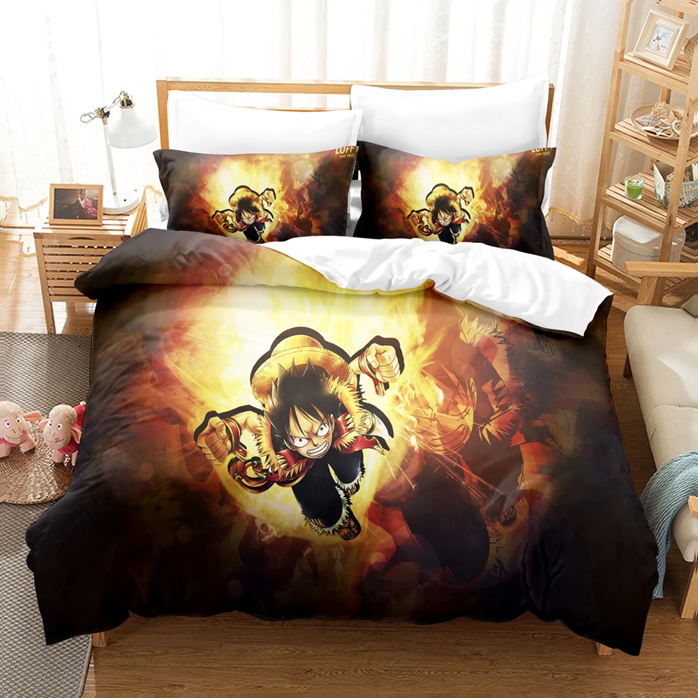 

Anime One Piece Simple Duvet Cover Set Couple Twin Full Queen King Size for Kids Children Polyester Quilt Cover Pillow Cases Bed