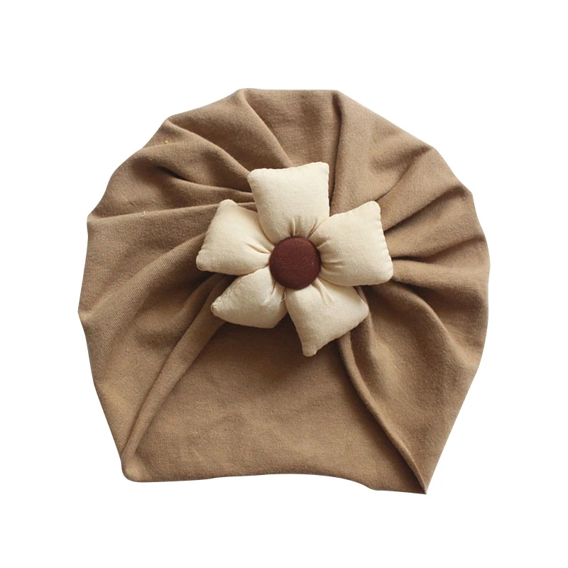 

Toddler Hat Cute Flower Knot Beanie Cap Headwrap Newborn Soft Solid Color Bonnet Infants Headwear for 3-18 Months Baby