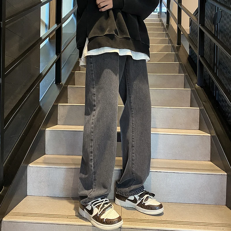 Baggy Jeans Men's Fashion Retro Harajuku Casual Straight Jeans Men Streetwear Korean Loose Denim Pants Mens Trousers M-3XL