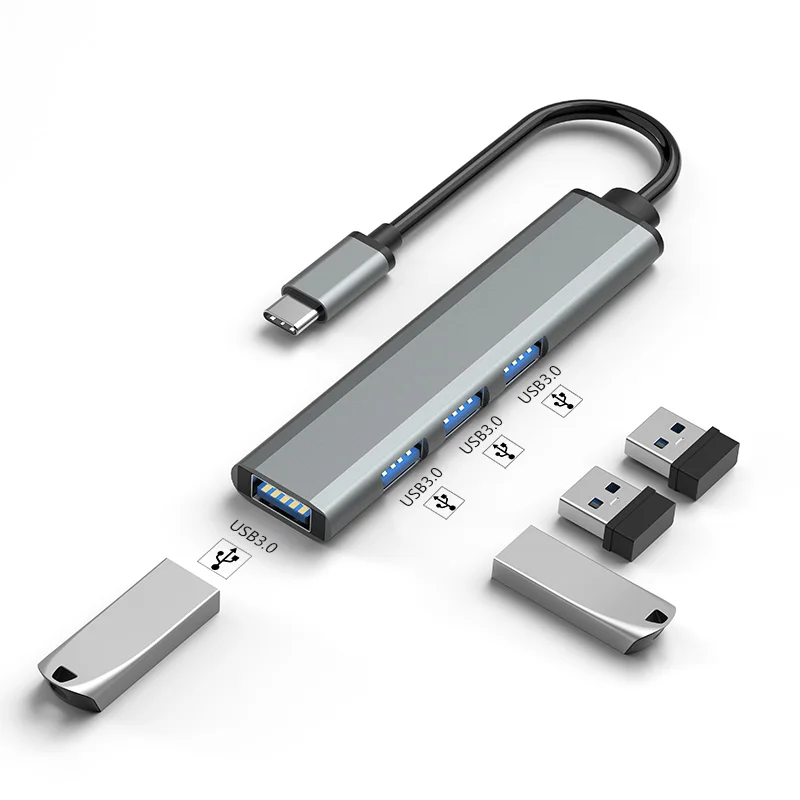 

Компьютер, офисные аксессуары, портативный USB-порт Type-C 3,1 на Usb3.0 hub с 4-портовым многофункциональным адаптером hub