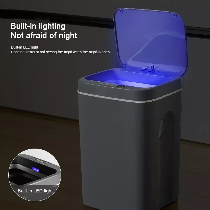 

Intelligent Trash Can Automatic Sensor Dustbin Sensor Electric Waste Bin Home Rubbish Can For Bedroom Kitchen Bathroom Garbage