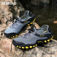 jiemiao summer men hiking shoes quality mesh outdoor sport climbing shoes women climbing trekking hunting sneakers size 36 45