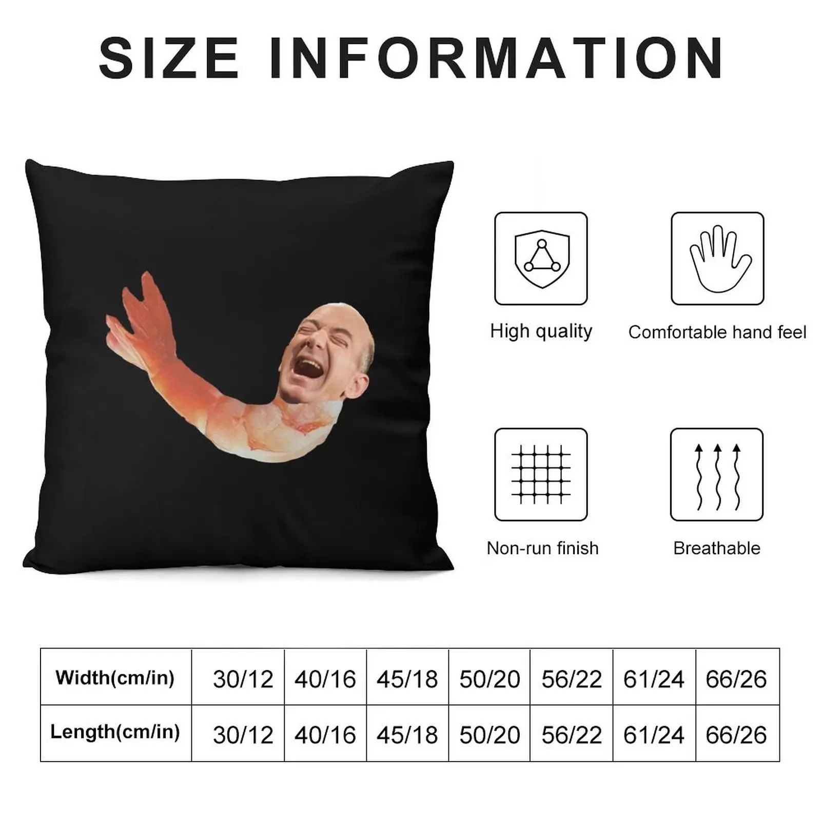 Декоративная подушка в виде креветки с изображением Джеффа безоса