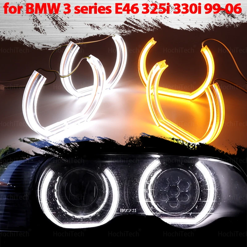 

2 Years Warranty Hight Quality LED ice Crystal Angel Eyes Kit Switchback Halo Ring for BMW 3 series E46 325i 330i 1999-2006