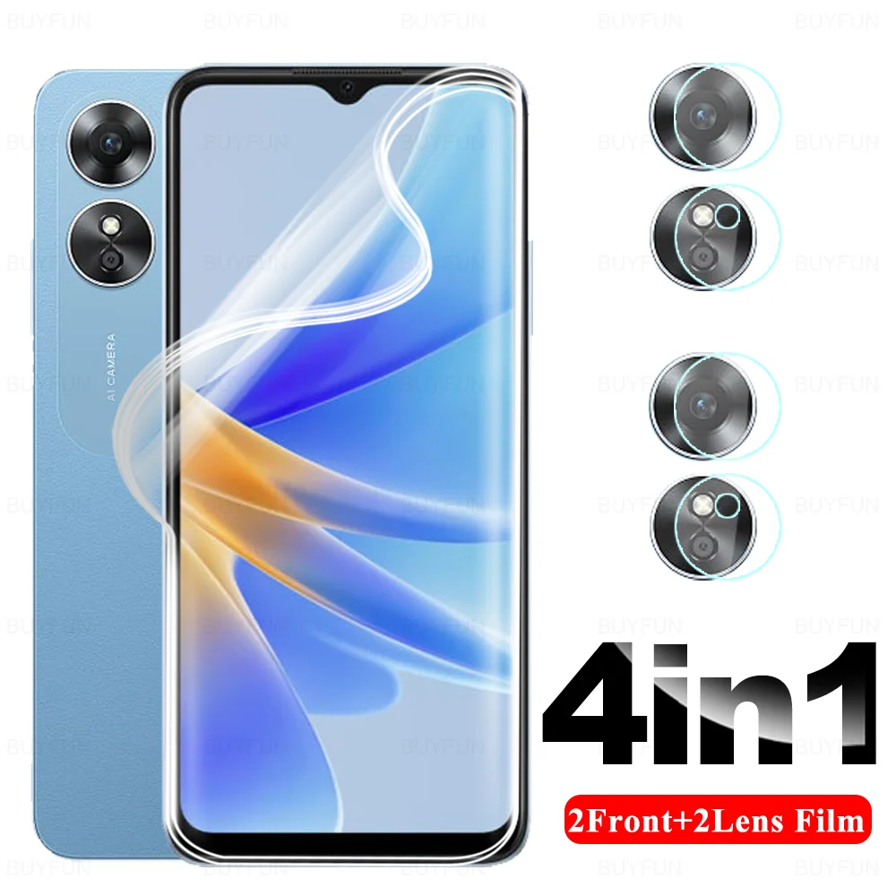 Гидрогелевая защитная пленка 4 в 1 для объектива камеры Oppo A17 A17K 4G OppoA17 CPH2477 OppoA17K CPH2471 OppoA 17 K 6,56'