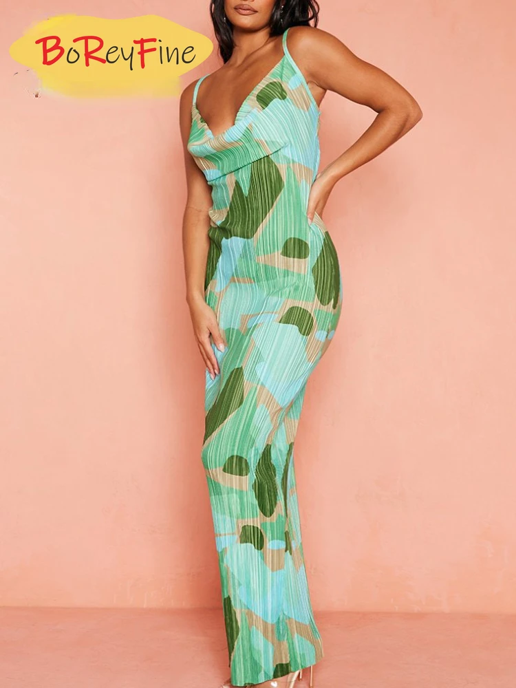 

Женское летнее платье на бретелях-спагетти, с открытой спиной