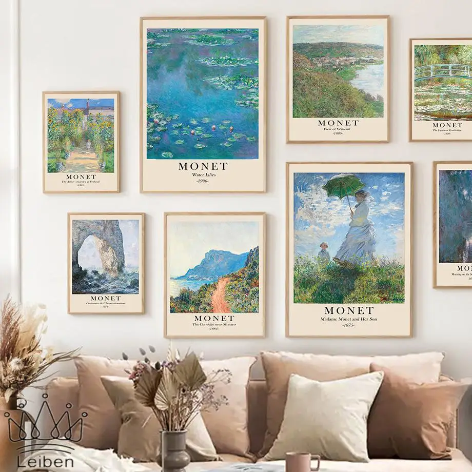 Картина на холсте Мост водной лилии абстрактный пейзаж в скандинавском стиле