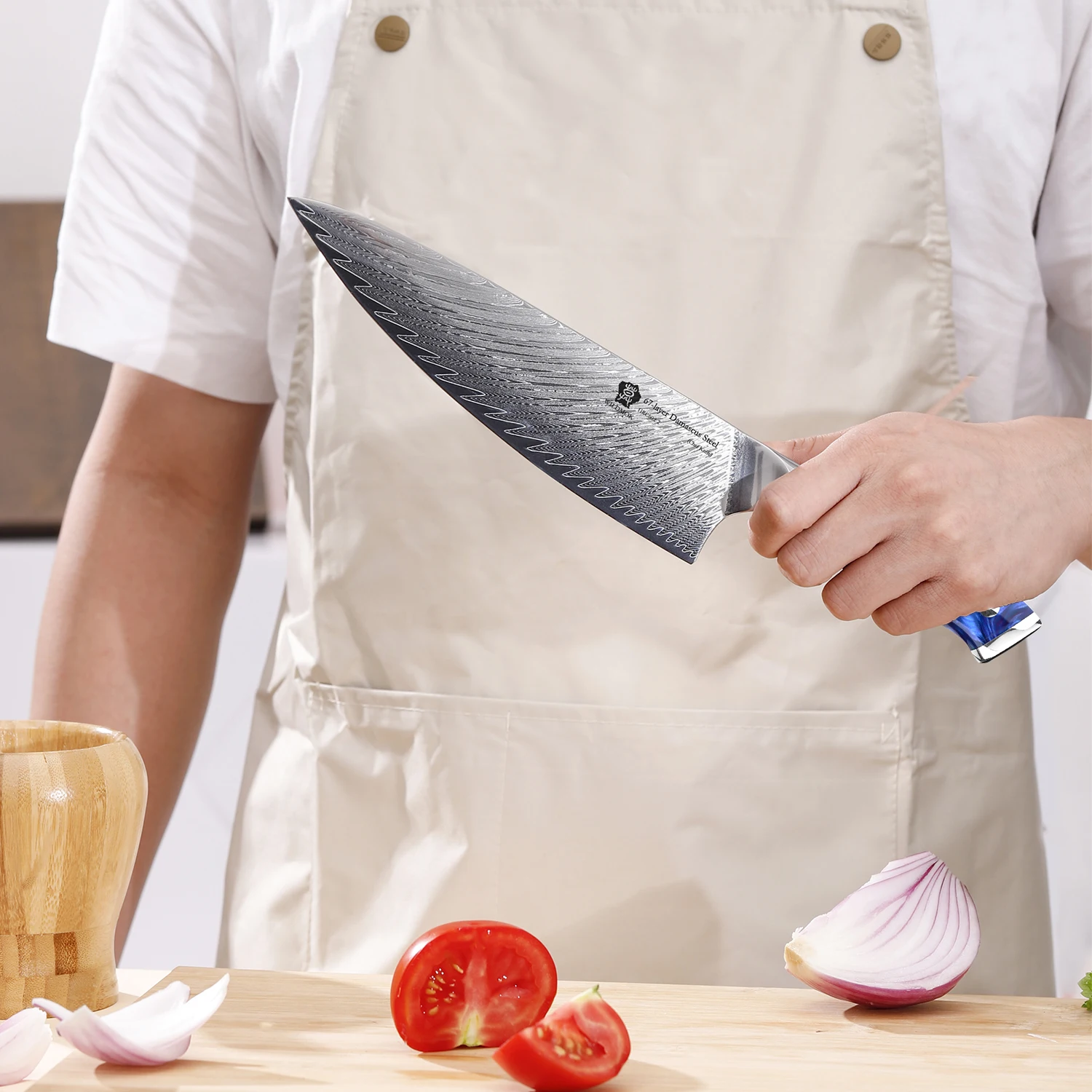 WILDMOK 67-слойные кухонные ножи из дамасской стали VG10 — 8-дюймовый нож шеф-повара с