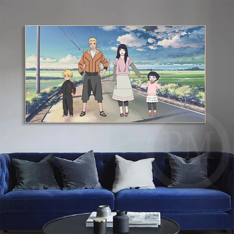 

Classic Anime Naruto's Family Wall Art Canvas Poster Boruto Uzumaki Himawari Uzumaki Hinata Hyuga Print Painting for Living Room