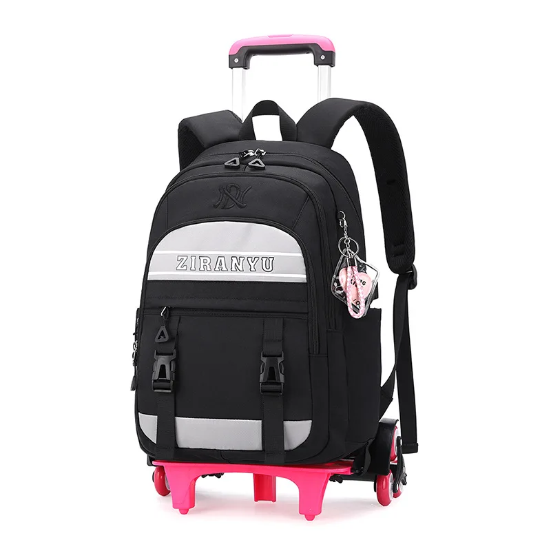 Removable wheels Kids school bags for girls Trolley Schoolbag Luggage Book Bag Backpack princess Children School Bags 2/6 Wheels