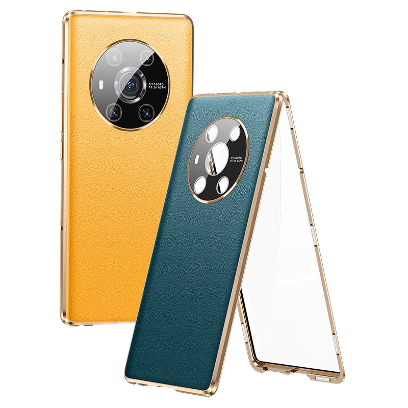 

Premium Leather+Mirror Film Cases For Honor Magic 3 Pro Plus Business Fashion Magnetic Full Coverage Protection Cases Magic3 Pro