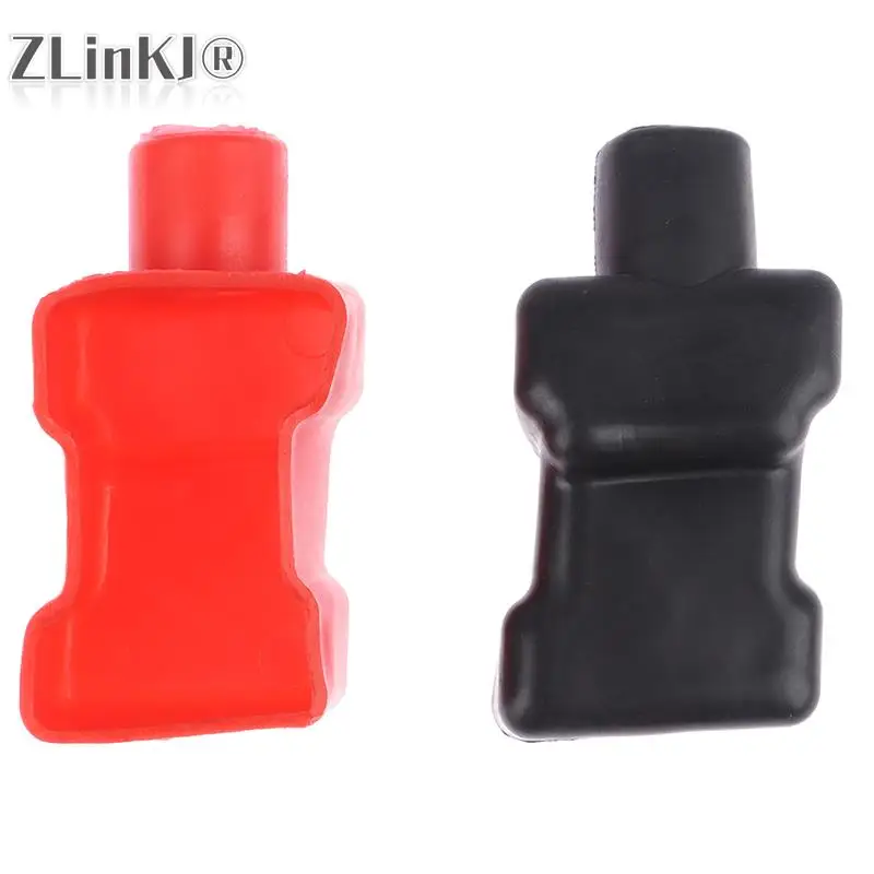1pair Car Battery Terminal Cap Negative Positive Terminal Covers Protector Replacement Batteries Car Accessories Red/Black color images - 6