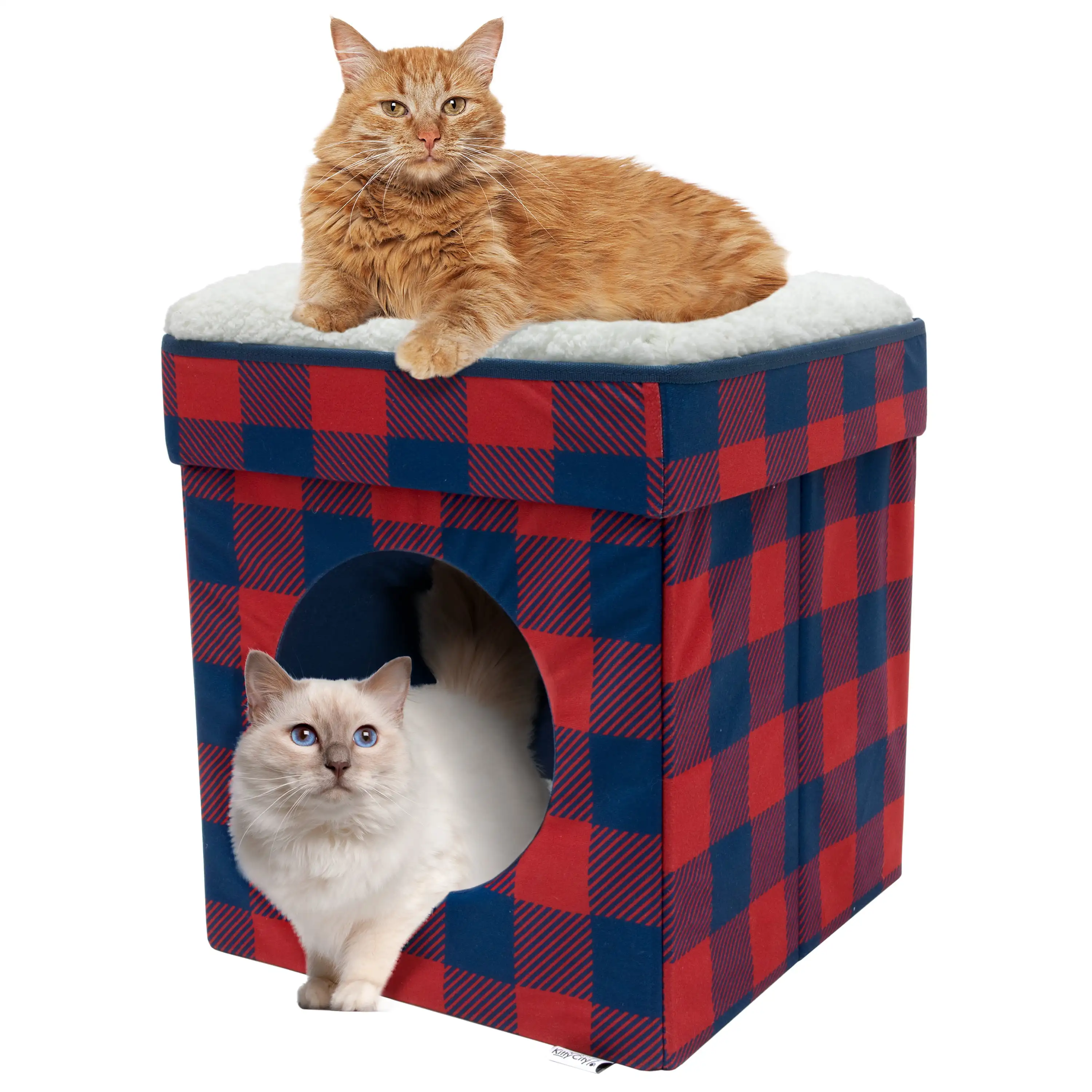

Holiday Plaid Folding Cat Bed