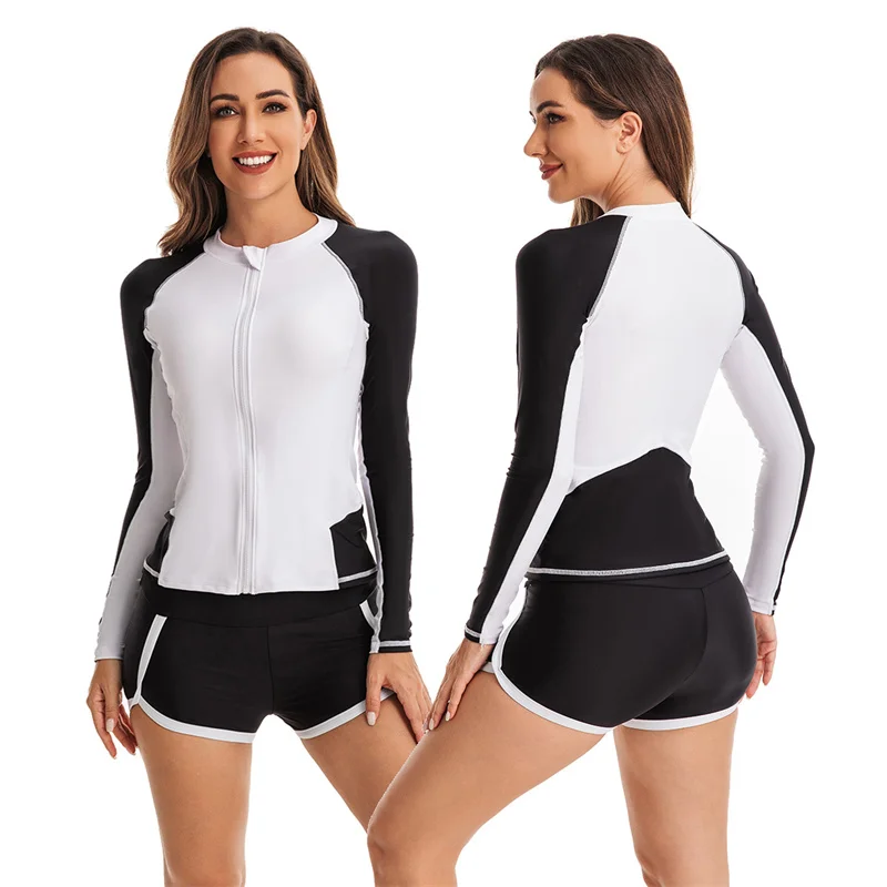 

Surfing Long Sleeve Two Piece Swimsuit Women Swimwear Rash Guard Swiming Suit Bathing Suit Beach Wear