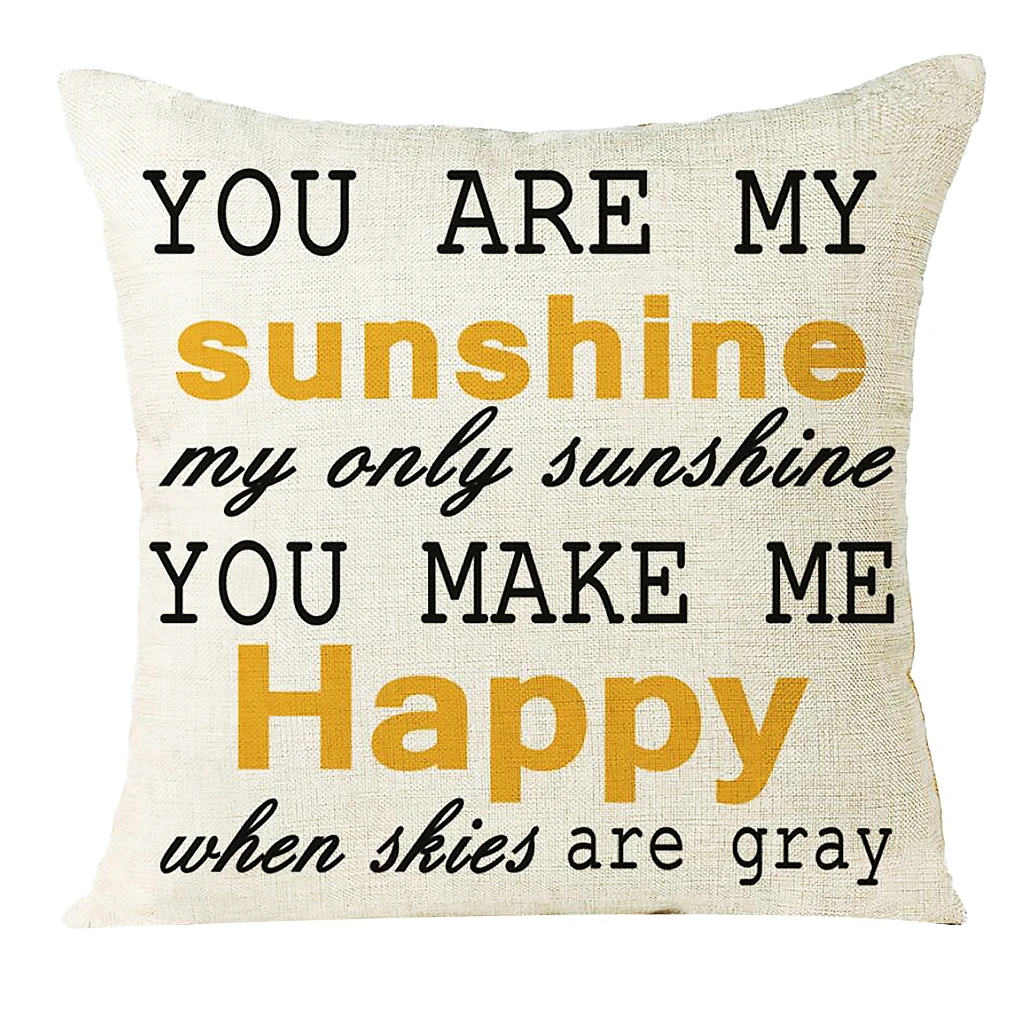 

Flax Alphabet Pillow Case Sofa Chair Throw Pillow Cover Home Decorative Cushion Cover