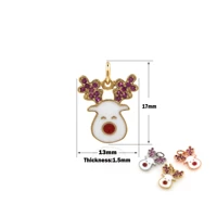 cute enamel christmas elk pendant necklace earrings diy cartoon christmas deer pendant jewelry making
