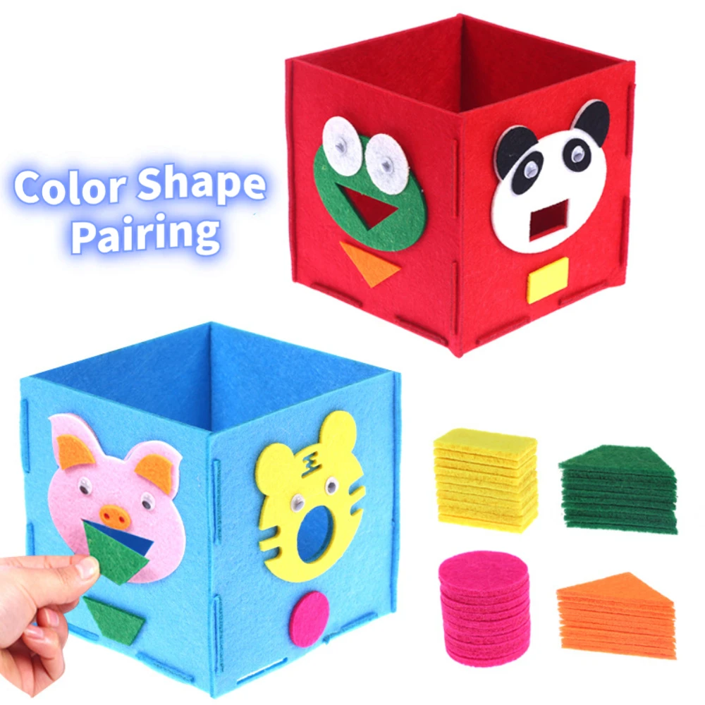 

Non-woven Felt Shape Pairing DIY Puzzle Toy Color Cognition Children's Handmade Craft Materials Package Montessori Teaching Aids