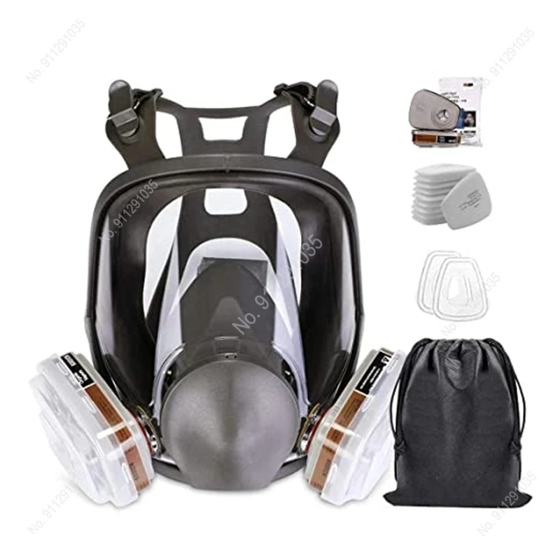

6800 Industrial Painting Spraying Respirator Gas Mask 2 In 1 Suit Safety Work Filter Dust Full Face Mask Replace 3M