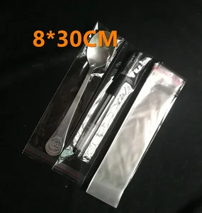 8*30 см прозрачные длинные самозапечатывающиеся маленькие полиэтиленовые пластиковые пакеты упаковка для конфет подарочная упаковка для печенья