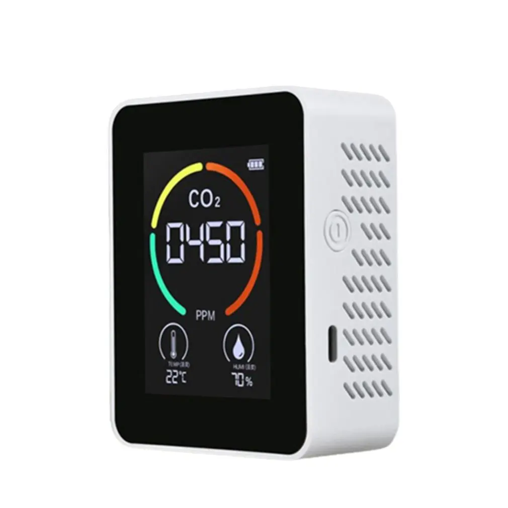 

CO2 Detector Portable Gas Concentration Detection Air Temperature Humidity Equipment Sensor Accurate Digital Display Detector