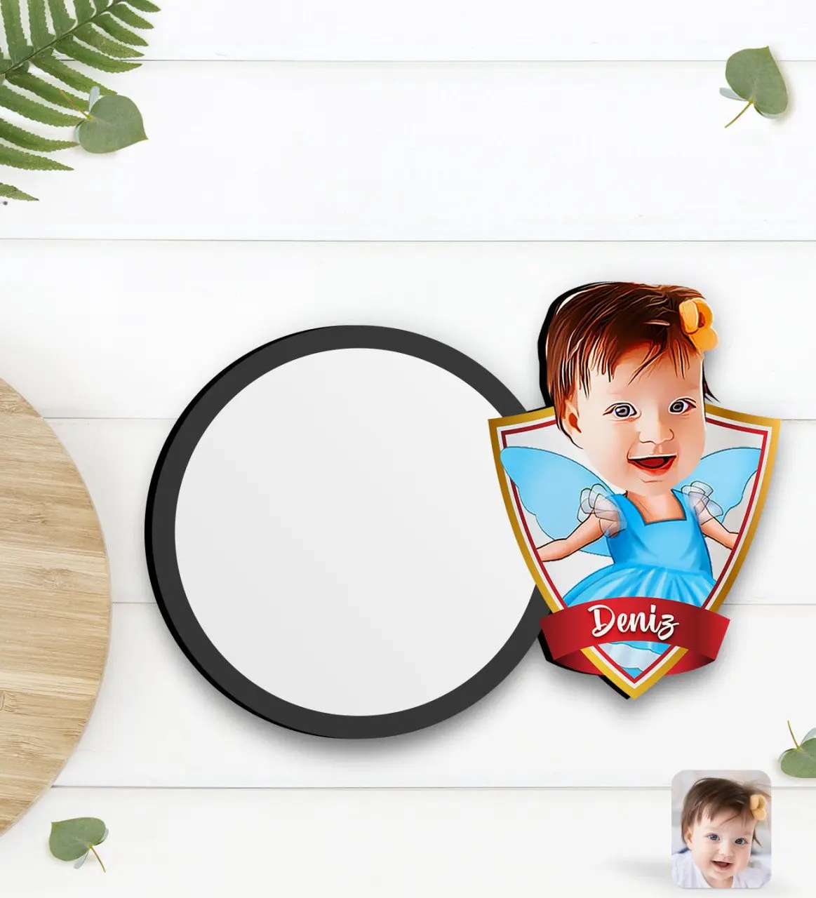 

Персонализированная сказочная карикатура на деревянную чашку для девочек и детей