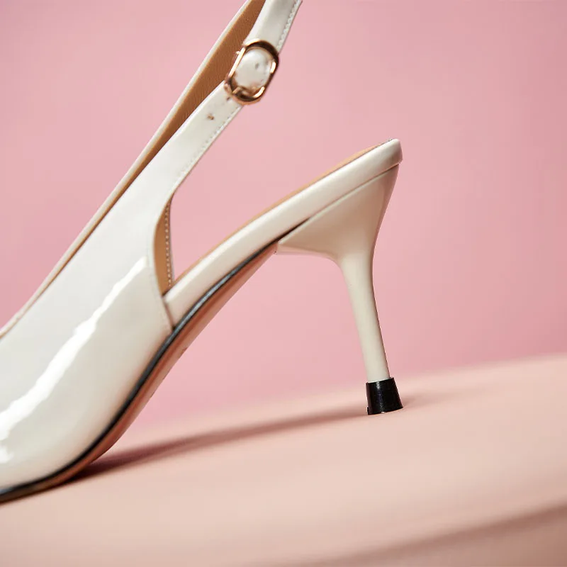 Pointed Closed Toe Women Sandals New 2023 Summer Black White High Thin Heels Sexy Party Shoes