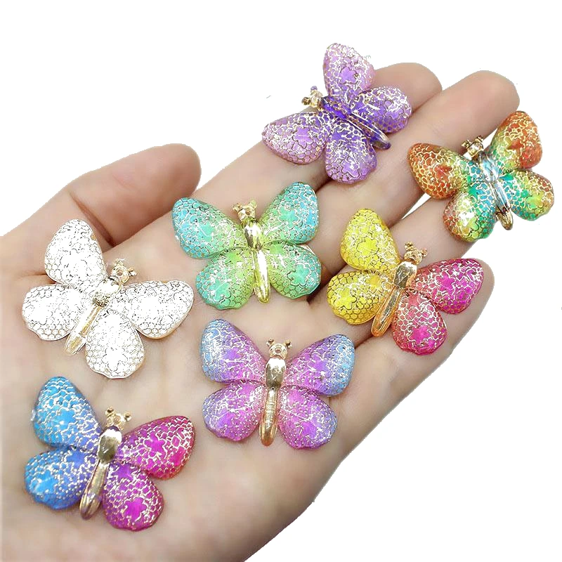 

Butterfly Accessories DIY Handmade Jewelry Earrings Pendant Accessories Gradient Butterfly Glue Dropping Mobile Phone Case Patch