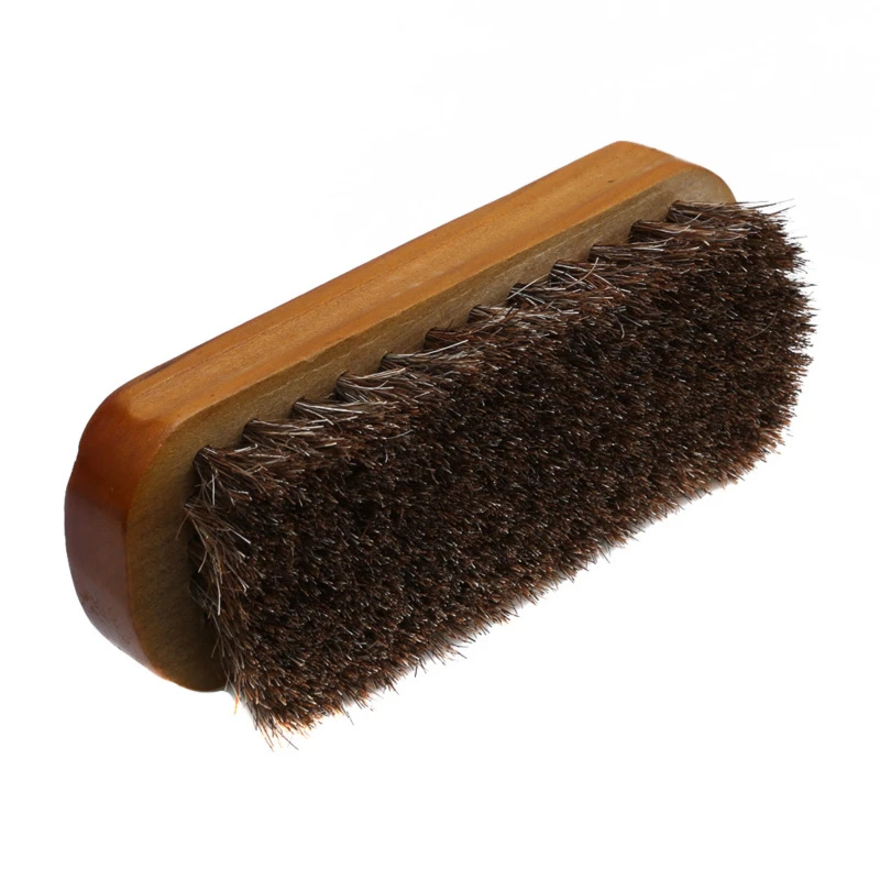 

1pc Wooden Horse Hair Brush Natural Leather Horse Hair Soft Polishing Tool Cleaning Brush Polishing Shoe Brush