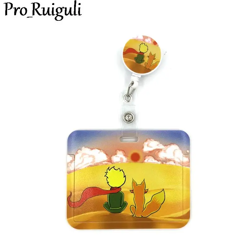 

Little Prince Yellow Card Holder Women Men Business Lanyard Badge Card Case Women Card Cover Student Lanyard ID Name Card Holder
