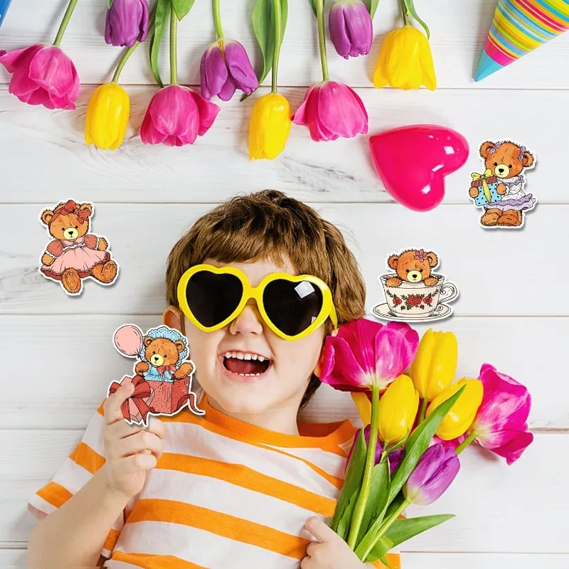 Прозрачный силиконовый штамп в виде медведя Тедди