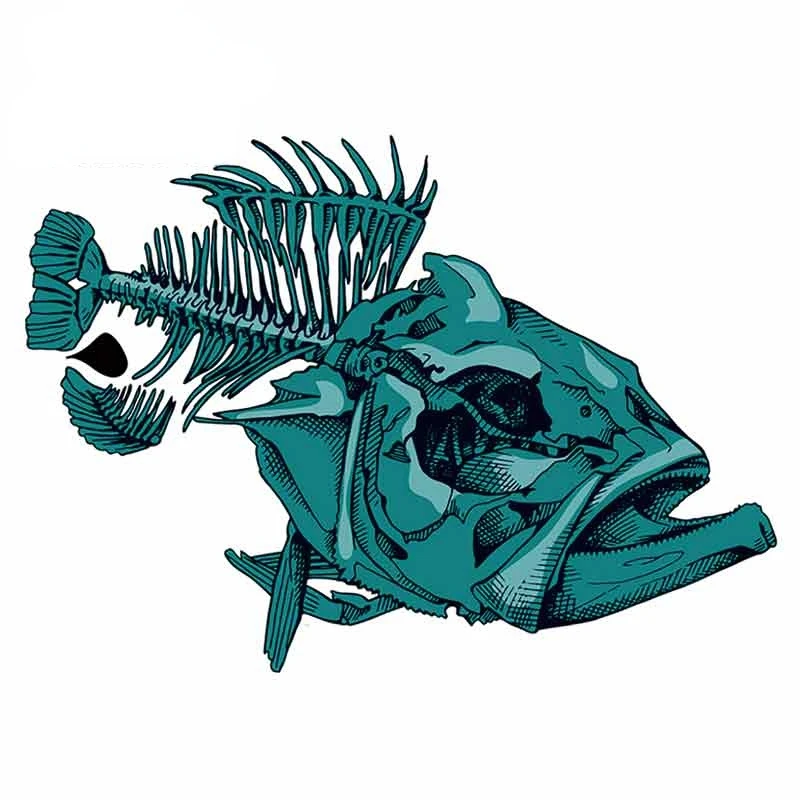 

LLY-2411 Fun Cartoon Fish Fossil Modeling Personality Car Stickers PVC Fashion Auto Window Bumper Quality Waterproof Decals