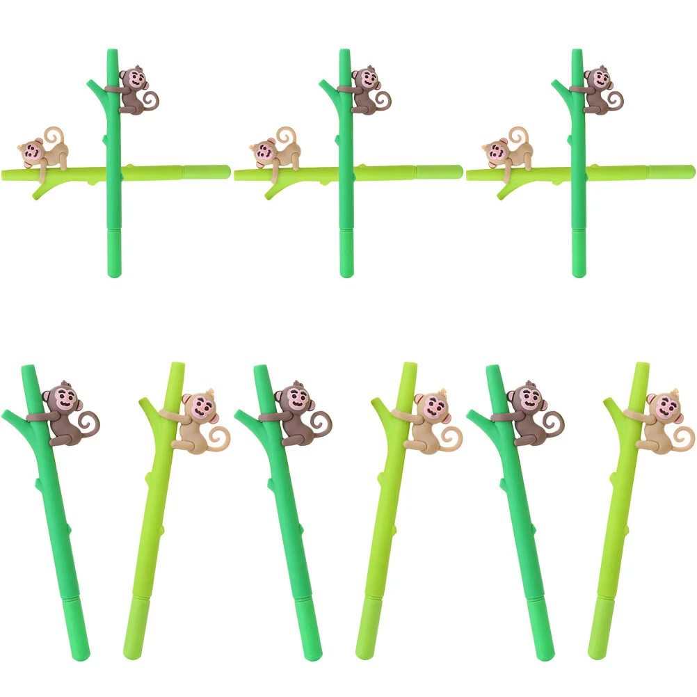 

12 шт., деревянная ручка в виде обезьяны