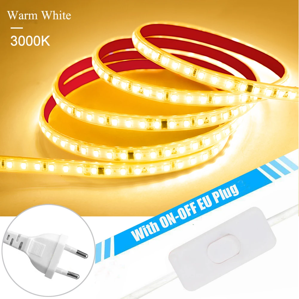 

WAAJEA светодиодная лента 120 LED/м тёплый/холодный белый 220В