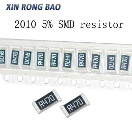 

50pcs 2010 5% 3/4W SMD Chip Resistor resistors 0R - 10M 0 10 100 220 470 ohm 0R 10R 100R 220R 470R 1K 2.2K 4.7K 10K 100K 1M 10M