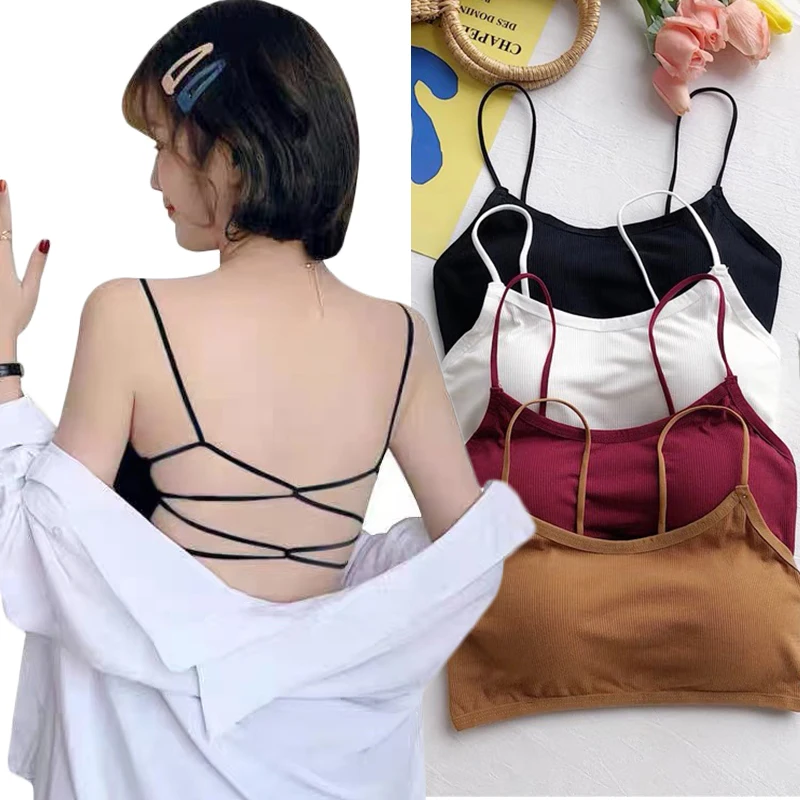 

Women Yoga Sports Bra Vest Top Breathable Comfortable Camisoles Crop Top Bra No Wire Sexy Beauty Back Strap Brassiere Underwear