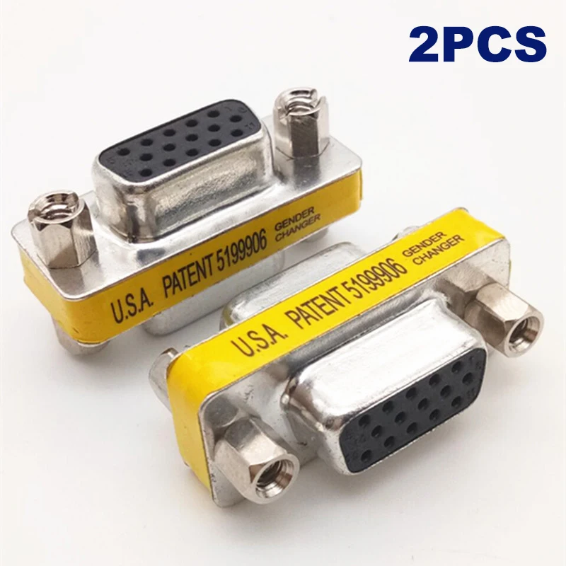 

2PCS Female To Female Changer Adapter Male To Female For Monitor Projector