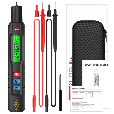 Цифровой мультиметр BSIDE, автоматический измеритель напряжения в виде ручки, мультиметр постоянного и переменного тока, Емкость Ом, вольтметр с ЖК-дисплеем