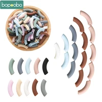 bopoobo 5pcslot food grade silicone beads long strip shaped teether beads baby chewable teething toy chewable accessories