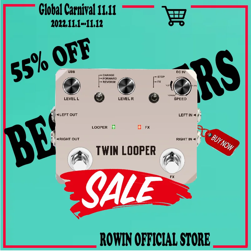 Rowin LTL-02 Twin педаль петлителя обновляет раньше для электрогитары 10 минут