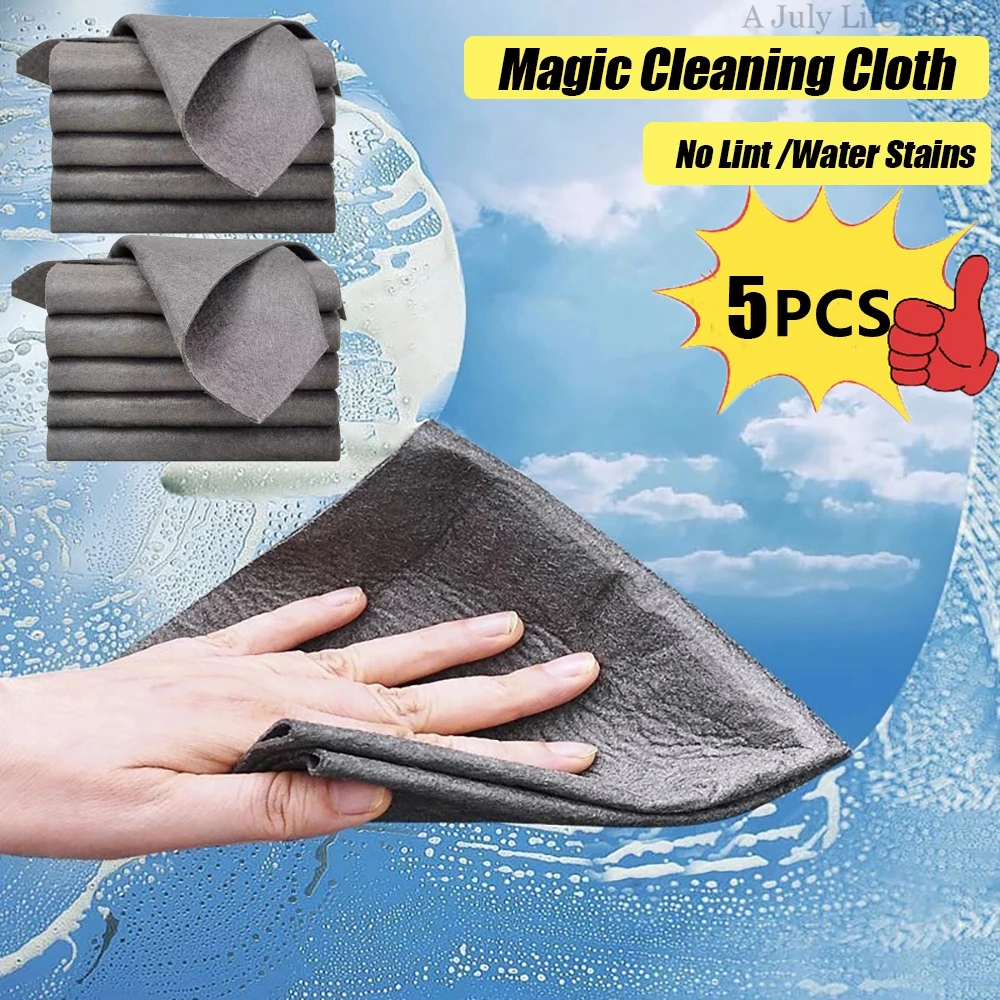 

Thickened Magic Cleaning Cloth Reusable No Watermark Magic Cleaning doekjes Glass Car Window Washing Rags Kitchen Towel 5/2Pcs