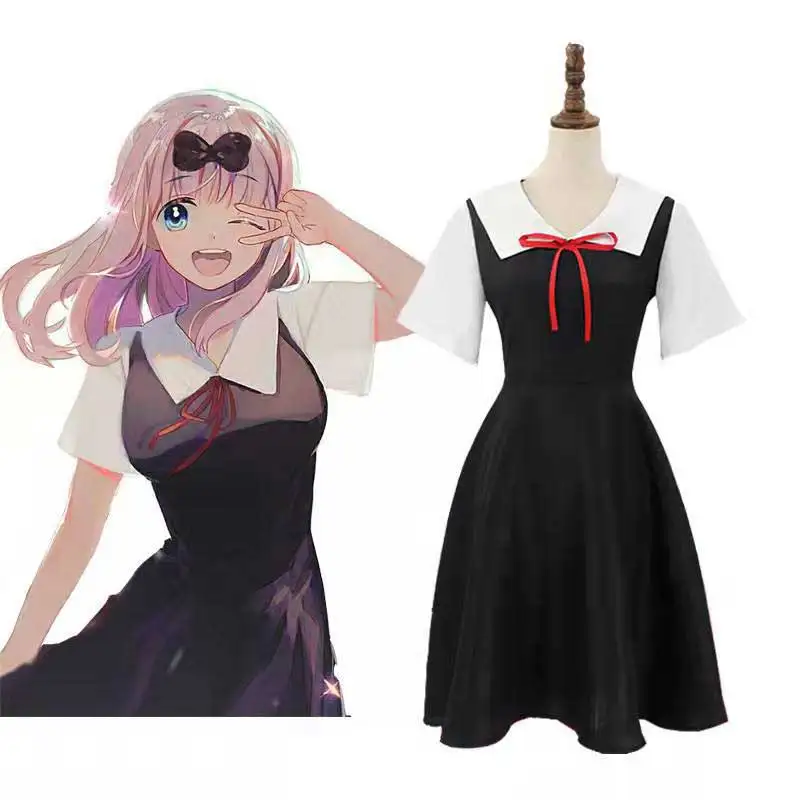

Kaguya-Sama Love Is War Cosplay Shinomiya платье Кагуя Fujiwara Chika Хэллоуин Аниме костюм женские платья с повязкой на голову