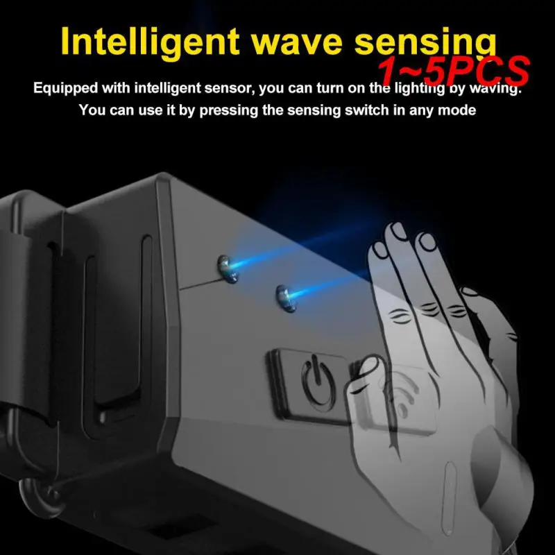 

1~5PCS Camping Multifunctional 1200 Ma Usb Charging 5 Gear Modes Ipx6 Waterproof Riding Equipment Night Work Light