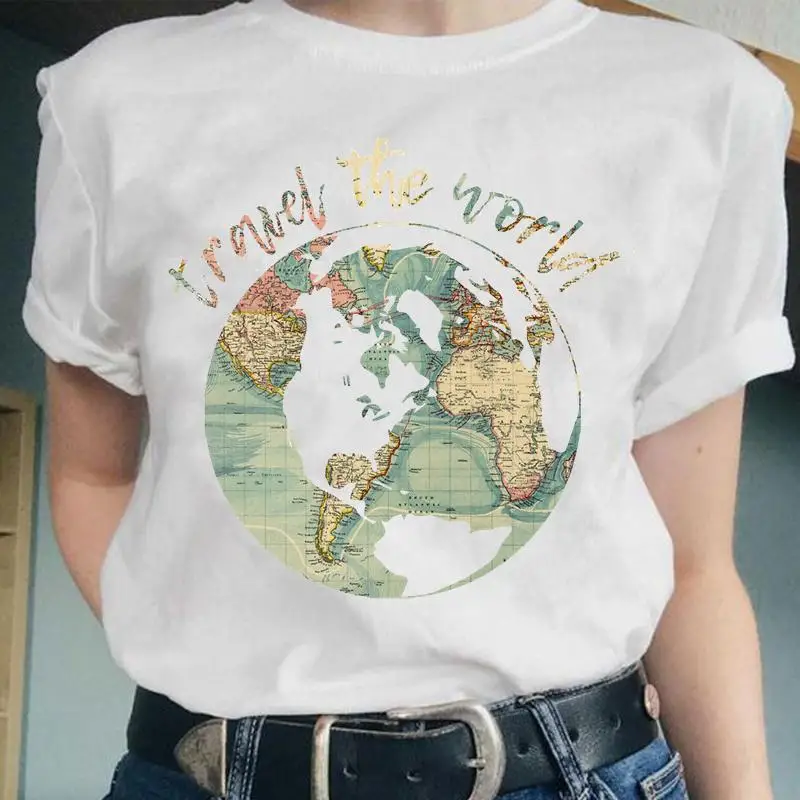 

Women World Vacation 2021 New 90s Short Sleeve Fashion Graphic Female Tops Cartoon Lady Clothes Tees Tshirt Print T-Shirt