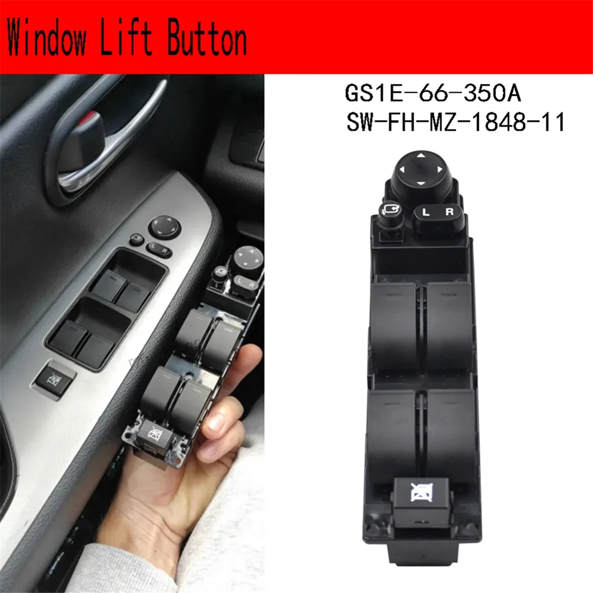 Фото Кнопка управления главным окном для Mazda 6 GH 2007-2013 GS1E-66-350A №2