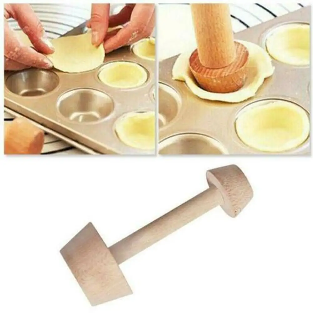 

1PC Wooden Egg Tart Bottom Mould Double Headed DIY Egg Tart Tamper Mold Kitchen Baking Pastry Cupcake Moulds Cakes Tools