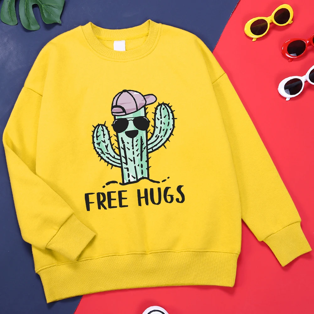 

Free Hug From Spiny Cactus Male Hoodies Vintage Quality Sweatshirts Classic Simplicity Hoodie Fleece Large Size Tracksuit Male