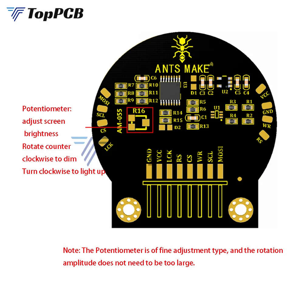 

2.2 inch 128*128 Circle Round TFT LCD Screen Display Module DC 3.3-5.5V LCD Monitor for Arduino Electronic Device