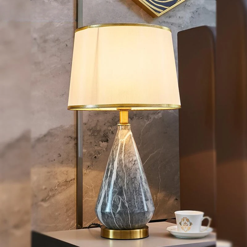 

Desk Lights LED Modern Minimalist Marble Ceramic Table Living Rooms Bedroom Home Luxury Creative Study Lighting Decorative Lamps