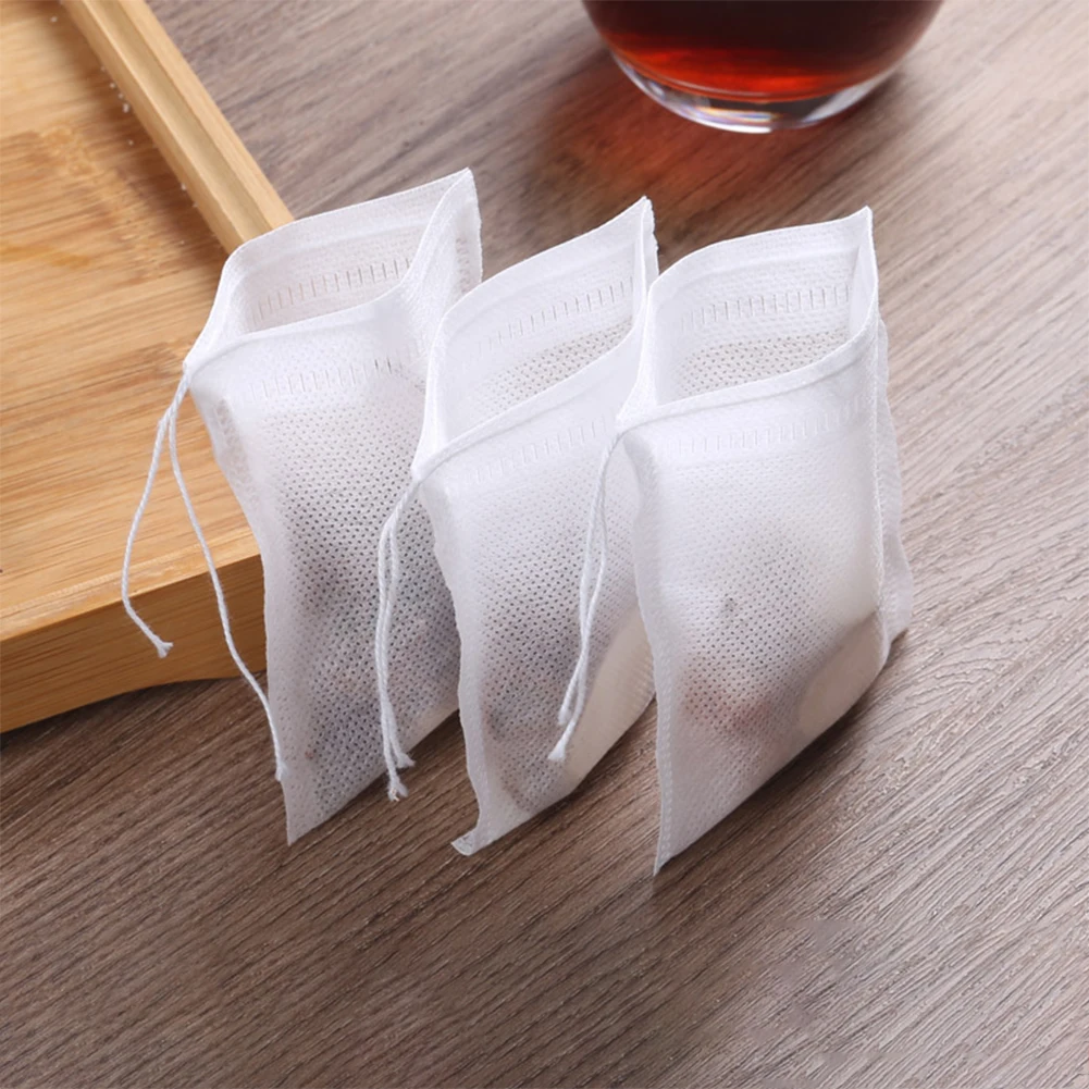 

100Pcs/Set Food Grade Non-woven Fabric Filter Tea Bags Teabags Empty Scented Seal Filter Paper For Herb Loose Spice Disposable